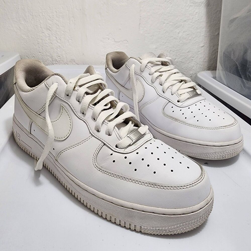 Nike Air Force 1 07 Low Triple White Shoes Classic Leather AF1 CW2288-111 - 11.5